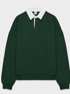 Aritzia tna Lomu Polo Longsleeve in admiral green
